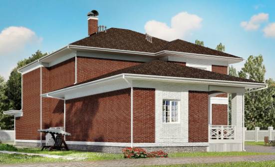 315-001-П Проект двухэтажного дома и гаражом, современный домик из кирпича Белогорск | Проекты домов от House Expert