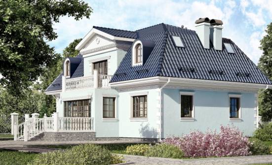 210-004-Л Проект двухэтажного дома мансардой, красивый загородный дом из теплоблока Свободный | Проекты домов от House Expert