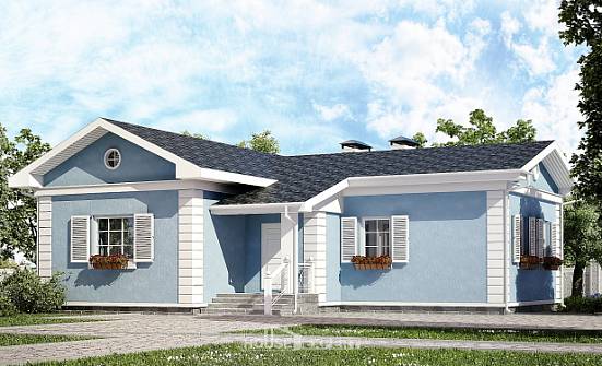 090-004-П Проект одноэтажного дома, уютный дом из поризованных блоков Зея | Проекты домов от House Expert