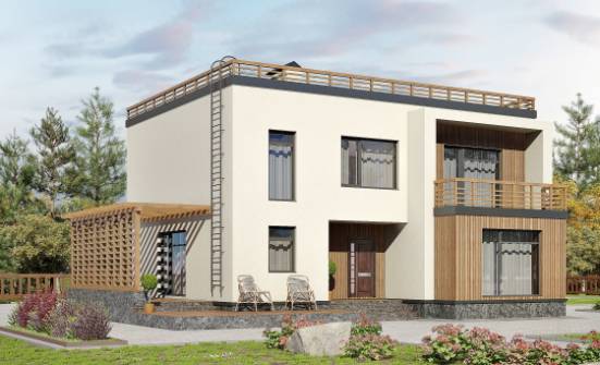 215-002-Л Проект двухэтажного дома, красивый загородный дом из газобетона Благовещенск | Проекты домов от House Expert