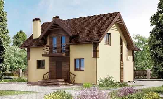 150-009-Л Проект двухэтажного дома с мансардой, уютный домик из газосиликатных блоков Райчихинск | Проекты домов от House Expert