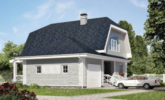 160-006-Л Проект двухэтажного дома мансардой и гаражом, средний загородный дом из газобетона Белогорск | Проекты домов от House Expert