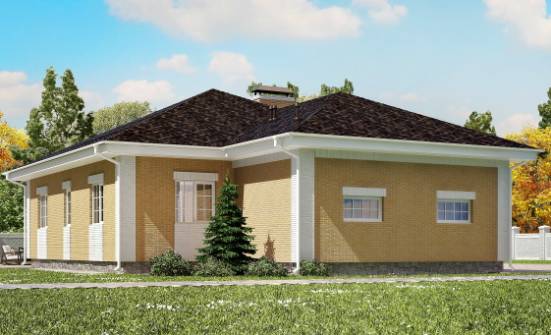 130-002-Л Проект одноэтажного дома, гараж, бюджетный загородный дом из пеноблока Свободный | Проекты домов от House Expert
