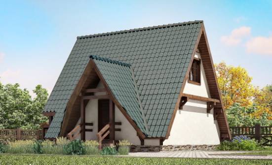 070-003-П Проект двухэтажного дома с мансардой, простой дом из бревен Белогорск | Проекты домов от House Expert