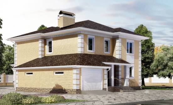 220-006-Л Проект двухэтажного дома, гараж, уютный коттедж из бризолита Шимановск | Проекты домов от House Expert