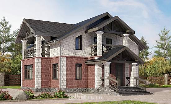 160-014-Л Проект двухэтажного дома, недорогой загородный дом из арболита Свободный | Проекты домов от House Expert