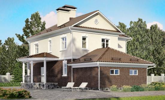 190-002-Л Проект двухэтажного дома и гаражом, классический коттедж из пеноблока Сковородино | Проекты домов от House Expert