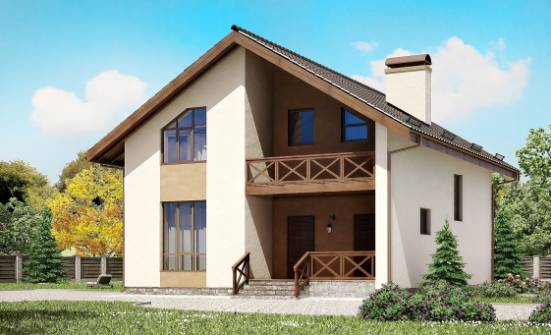 170-002-П Проект двухэтажного дома мансардой, бюджетный коттедж из твинблока Свободный | Проекты домов от House Expert