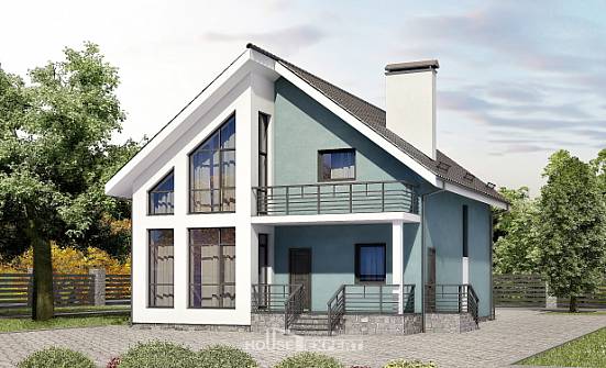 170-006-П Проект двухэтажного дома мансардный этаж, небольшой дом из газосиликатных блоков Белогорск | Проекты домов от House Expert