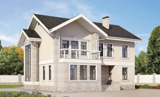 170-008-Л Проект двухэтажного дома, недорогой коттедж из арболита Благовещенск | Проекты домов от House Expert