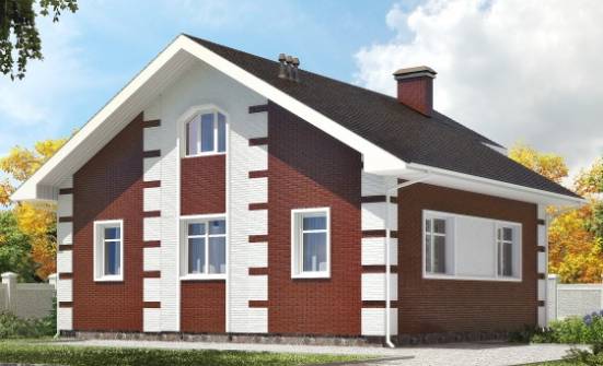 115-001-П Проект двухэтажного дома с мансардным этажом, недорогой домик из теплоблока Белогорск | Проекты домов от House Expert