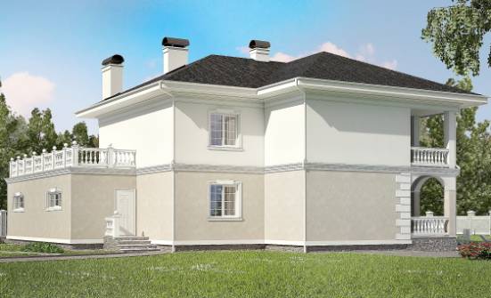 340-002-П Проект двухэтажного дома, гараж, большой дом из кирпича Райчихинск | Проекты домов от House Expert