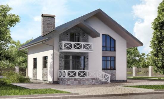 155-001-Л Проект двухэтажного дома мансардой, гараж, уютный домик из поризованных блоков Райчихинск | Проекты домов от House Expert