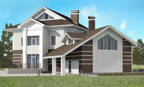 410-001-П Проект двухэтажного дома и гаражом, большой дом из кирпича Свободный | Проекты домов от House Expert