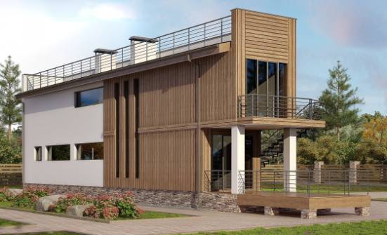 100-003-Л Проект двухэтажного дома, бюджетный домик из блока Белогорск | Проекты домов от House Expert