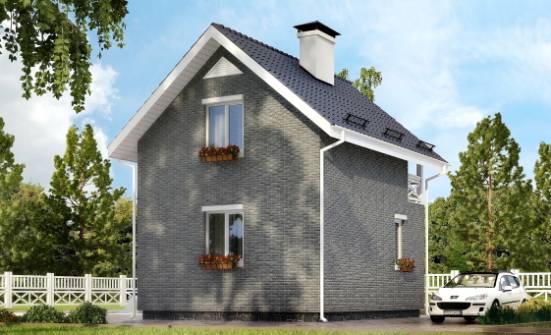 045-001-П Проект двухэтажного дома с мансардой, маленький домик из теплоблока Свободный | Проекты домов от House Expert