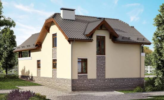 255-003-П Проект трехэтажного дома с мансардой, гараж, простой загородный дом из поризованных блоков Белогорск | Проекты домов от House Expert