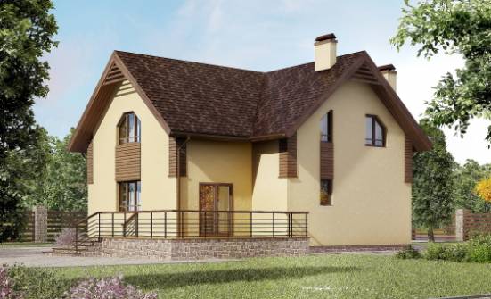 150-009-Л Проект двухэтажного дома с мансардой, уютный домик из газосиликатных блоков Райчихинск | Проекты домов от House Expert