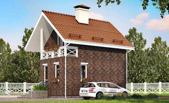 045-001-Л Проект двухэтажного дома с мансардой, доступный загородный дом из газосиликатных блоков Белогорск | Проекты домов от House Expert