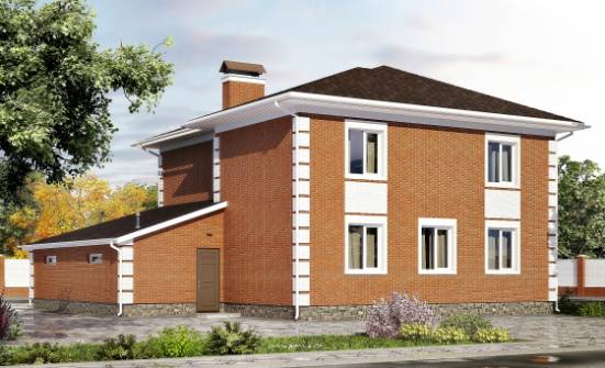 220-004-Л Проект двухэтажного дома, гараж, современный домик из кирпича Зея | Проекты домов от House Expert