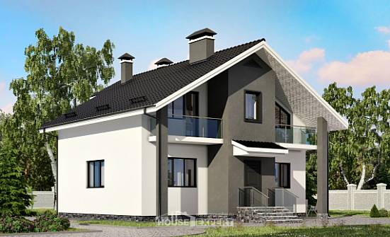 150-005-Л Проект двухэтажного дома с мансардой, недорогой дом из керамзитобетонных блоков Сковородино | Проекты домов от House Expert