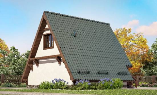 070-003-П Проект двухэтажного дома с мансардой, простой дом из бревен Белогорск | Проекты домов от House Expert