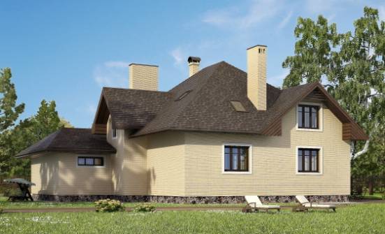 275-003-П Проект двухэтажного дома с мансардой и гаражом, современный коттедж из кирпича Сковородино | Проекты домов от House Expert
