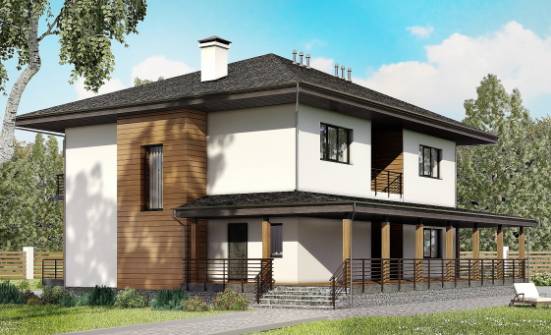 245-001-П Проект двухэтажного дома, красивый загородный дом из газосиликатных блоков Свободный | Проекты домов от House Expert