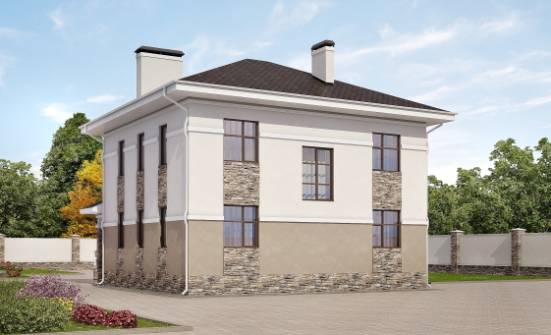 150-014-П Проект двухэтажного дома, бюджетный загородный дом из газобетона Райчихинск | Проекты домов от House Expert