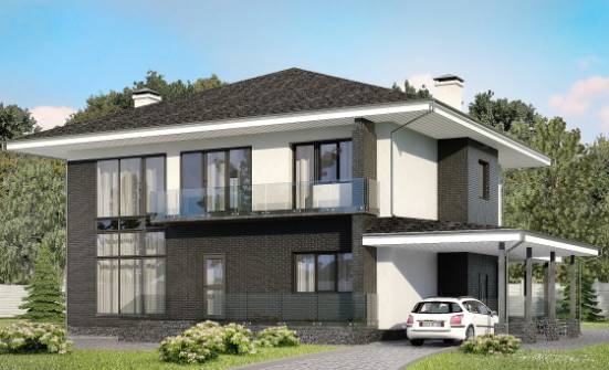 245-002-П Проект двухэтажного дома и гаражом, средний дом из твинблока Шимановск | Проекты домов от House Expert