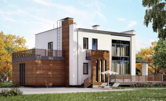 220-003-П Проект двухэтажного дома, гараж, уютный домик из твинблока Зея | Проекты домов от House Expert