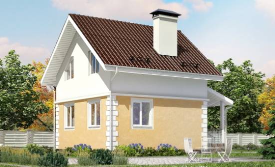070-002-П Проект двухэтажного дома мансардный этаж, недорогой дом из пеноблока Белогорск | Проекты домов от House Expert