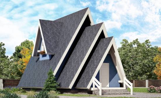 100-002-П Проект двухэтажного дома мансардный этаж, простой домик из бревен Тында | Проекты домов от House Expert