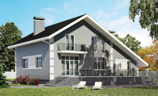 190-006-Л Проект двухэтажного дома мансардой, гараж, просторный дом из блока Свободный | Проекты домов от House Expert
