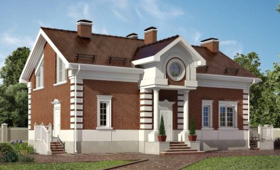 160-009-П Проект двухэтажного дома с мансардным этажом, небольшой загородный дом из поризованных блоков Райчихинск | Проекты домов от House Expert