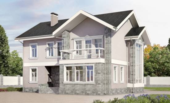 170-008-П Проект двухэтажного дома, красивый коттедж из блока Зея | Проекты домов от House Expert