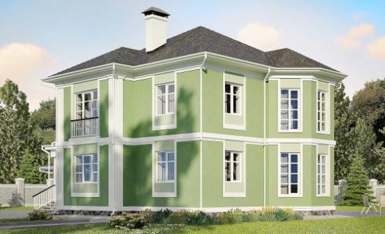 170-001-Л Проект двухэтажного дома и гаражом, бюджетный загородный дом из газобетона Благовещенск | Проекты домов от House Expert