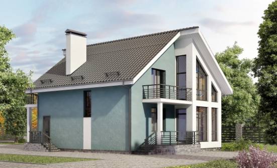 170-006-П Проект двухэтажного дома мансардный этаж, небольшой дом из газосиликатных блоков Белогорск | Проекты домов от House Expert