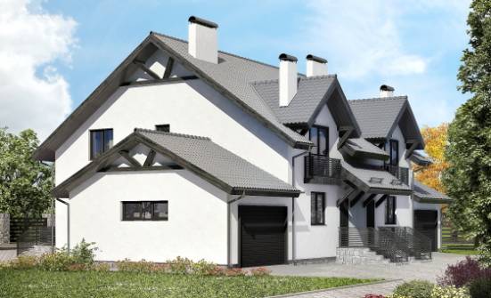 290-003-П Проект двухэтажного дома с мансардным этажом, красивый коттедж из бризолита Райчихинск | Проекты домов от House Expert