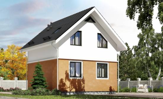 070-001-Л Проект двухэтажного дома мансардой, красивый домик из керамзитобетонных блоков Райчихинск | Проекты домов от House Expert