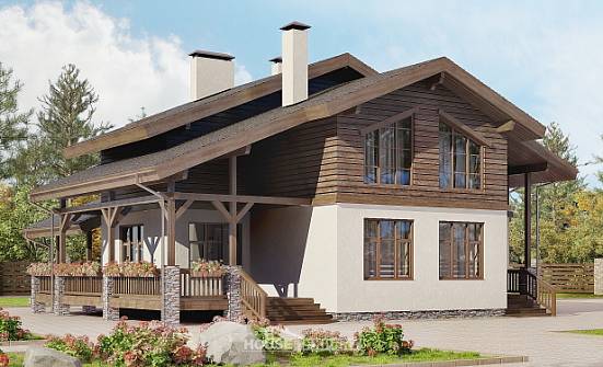 210-006-Л Проект двухэтажного дома с мансардным этажом, классический коттедж из кирпича Райчихинск | Проекты домов от House Expert