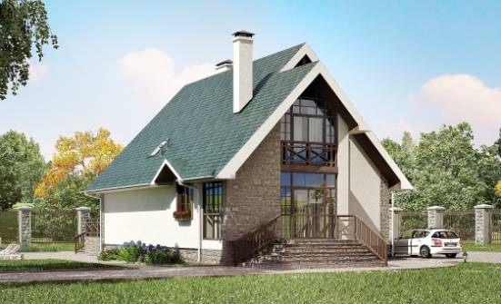 170-003-Л Проект двухэтажного дома мансардой, бюджетный загородный дом из блока Белогорск | Проекты домов от House Expert