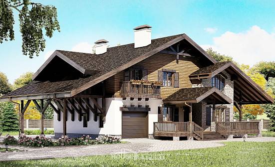 270-001-Л Проект двухэтажного дома с мансардой и гаражом, классический дом из кирпича Тында | Проекты домов от House Expert