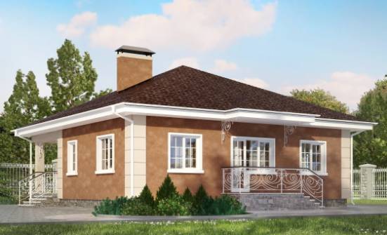 100-001-Л Проект одноэтажного дома, классический дом из газосиликатных блоков Шимановск | Проекты домов от House Expert