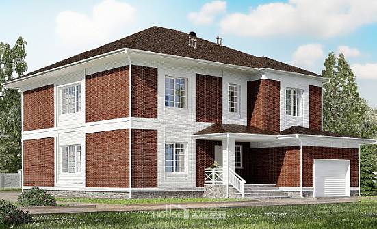 315-001-П Проект двухэтажного дома и гаражом, современный домик из кирпича Белогорск | Проекты домов от House Expert