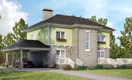 155-006-П Проект двухэтажного дома, гараж, бюджетный домик из арболита Шимановск | Проекты домов от House Expert