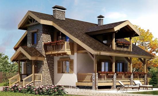 150-004-П Проект двухэтажного дома мансардный этаж, бюджетный загородный дом из газобетона Райчихинск | Проекты домов от House Expert