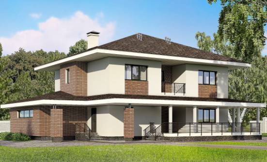 275-002-П Проект двухэтажного дома и гаражом, огромный дом из кирпича Белогорск | Проекты домов от House Expert