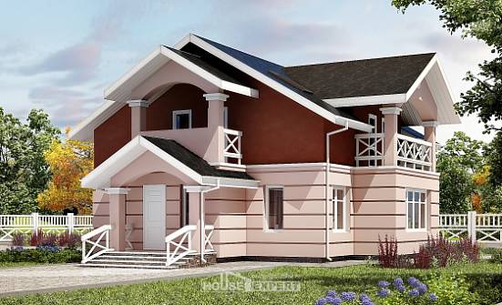 155-009-Л Проект двухэтажного дома мансардный этаж, доступный дом из газосиликатных блоков Райчихинск | Проекты домов от House Expert