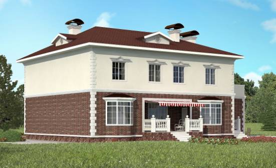 380-001-Л Проект двухэтажного дома, гараж, огромный дом из кирпича Благовещенск | Проекты домов от House Expert